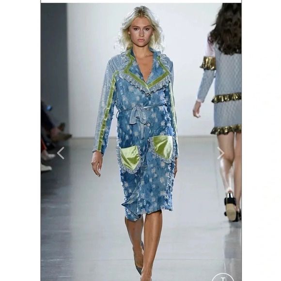 Vivienne Hu distress denim dress runway spring 2019 collection NWT size 2
